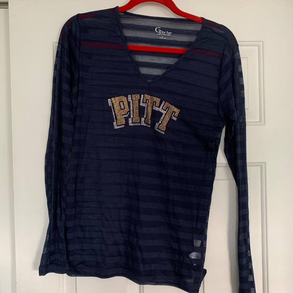 PITT see through striped top